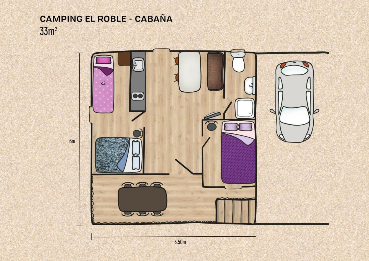 Camping El Roble 발데로브레스 외부 사진